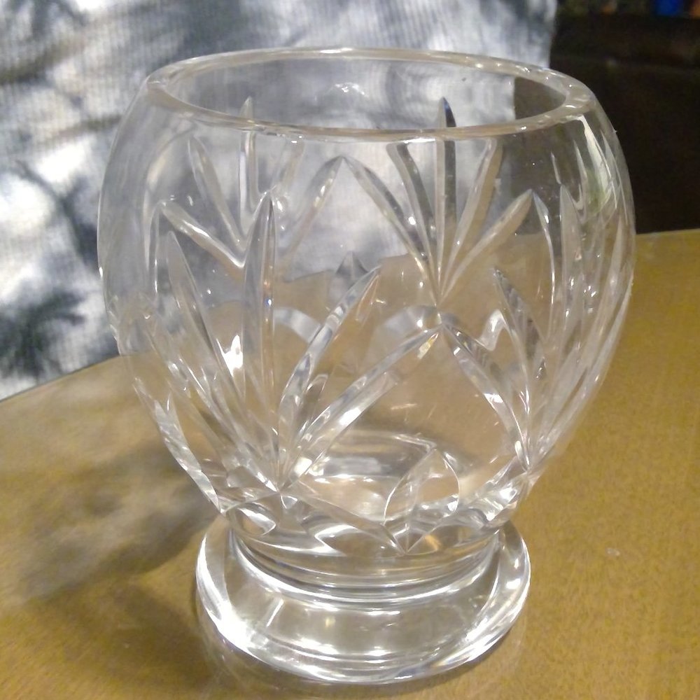 Waterford Marquis CAPRICE Footed Hurricane Candle Holder Rose Bowl - 5 1/2"